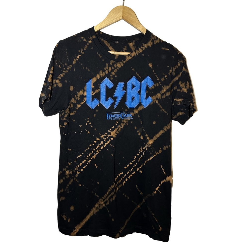 AD/DC Parody LC/BC Bleached Tee - Helena, Montana Lewis & Clark Brewing Company